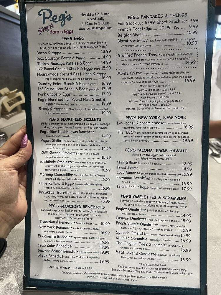 Peg's Glorified Ham n Eggs - Henderson, NV menu_pic