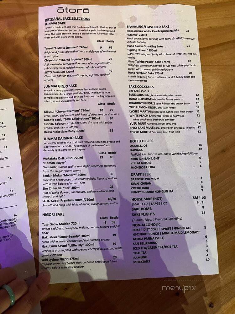 Otoro - Plantation, FL menu_pic