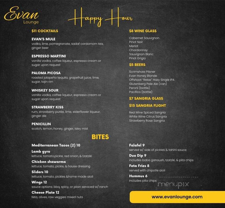 Evan Steakhouse - Los Angeles, CA menu_pic