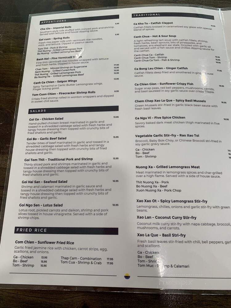 Sunflower Vietnamese Cuisine - Austin, TX menu_pic