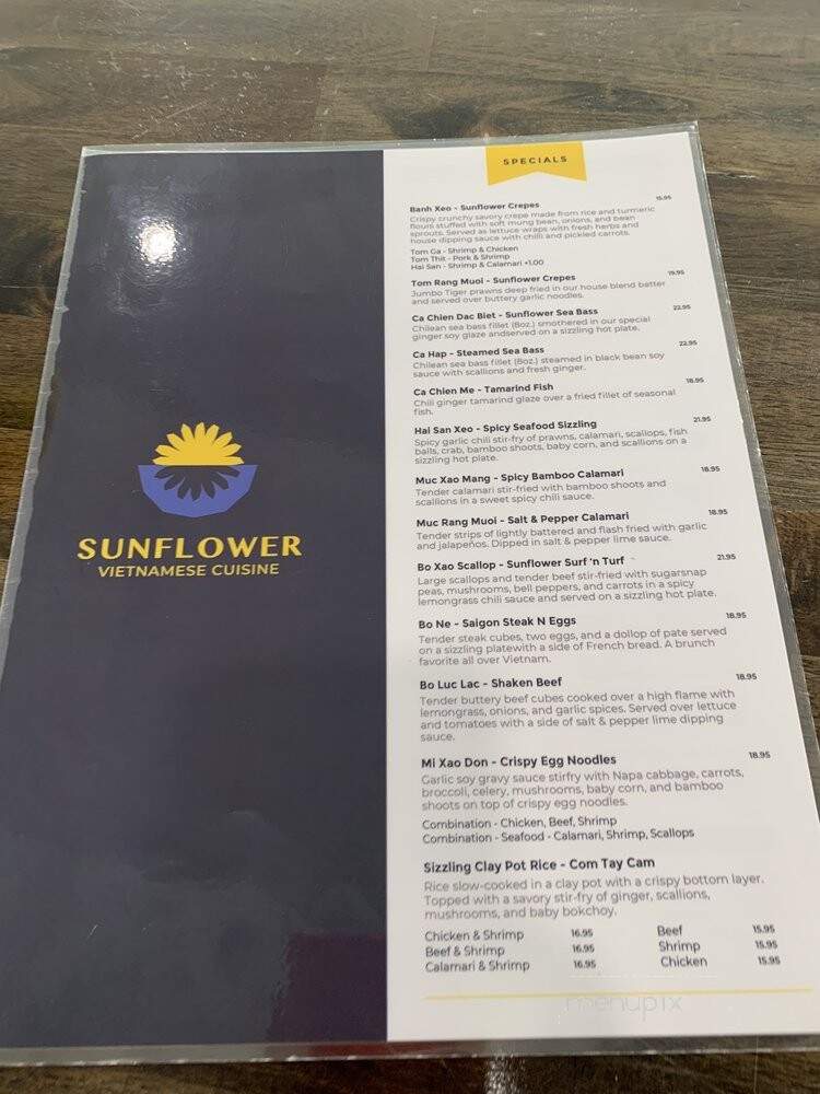 Sunflower Vietnamese Cuisine - Austin, TX menu_pic