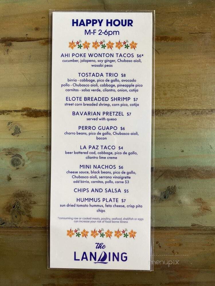 The Landing - Oro Valley, AZ menu_pic