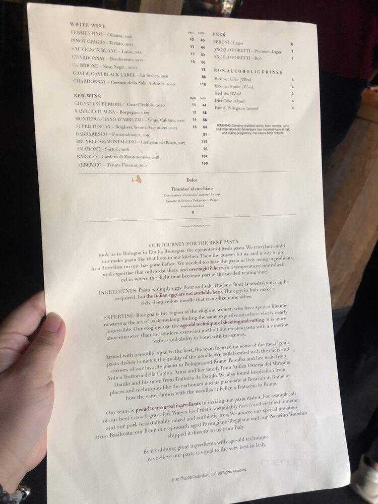Uovo - Marina Del Rey, CA menu_pic