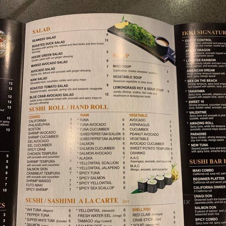 Ikki Sushi - Philadelphia, PA menu_pic