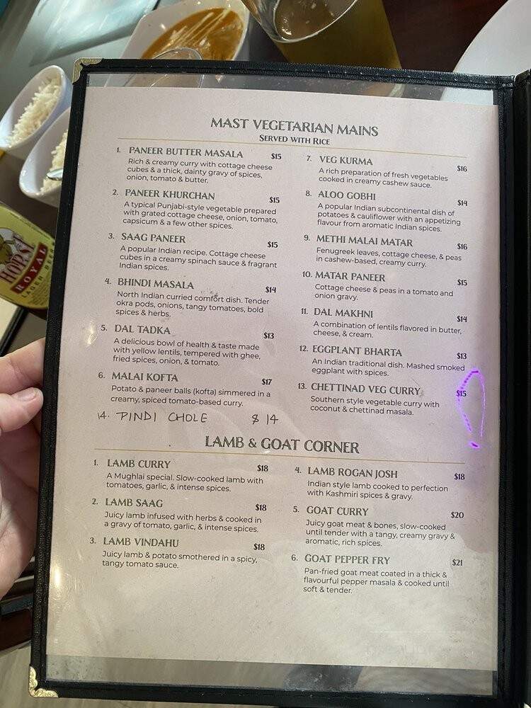 Naturally Desi Cafe - San Diego, CA menu_pic