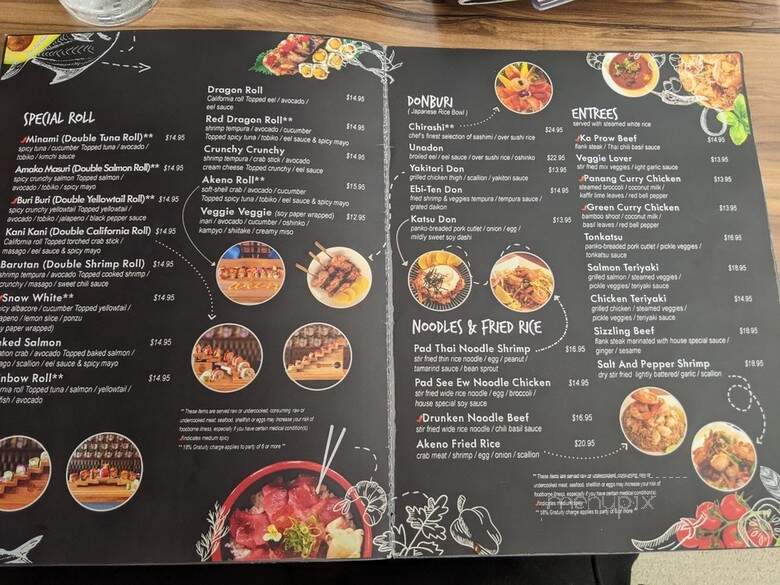 Akeno Sushi Bar and Thai - Alexandria, VA menu_pic