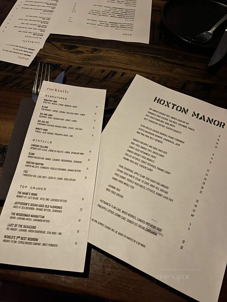 Hoxton Manor - San Diego, CA menu_pic