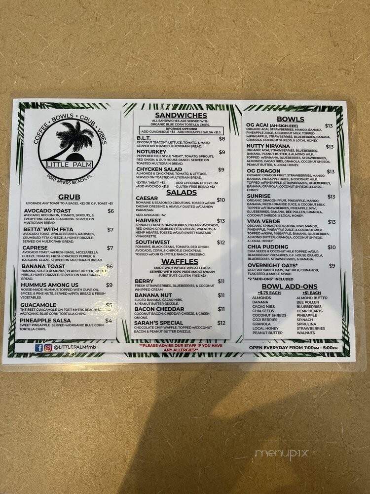 Little Palm - Fort Myers Beach, FL menu_pic