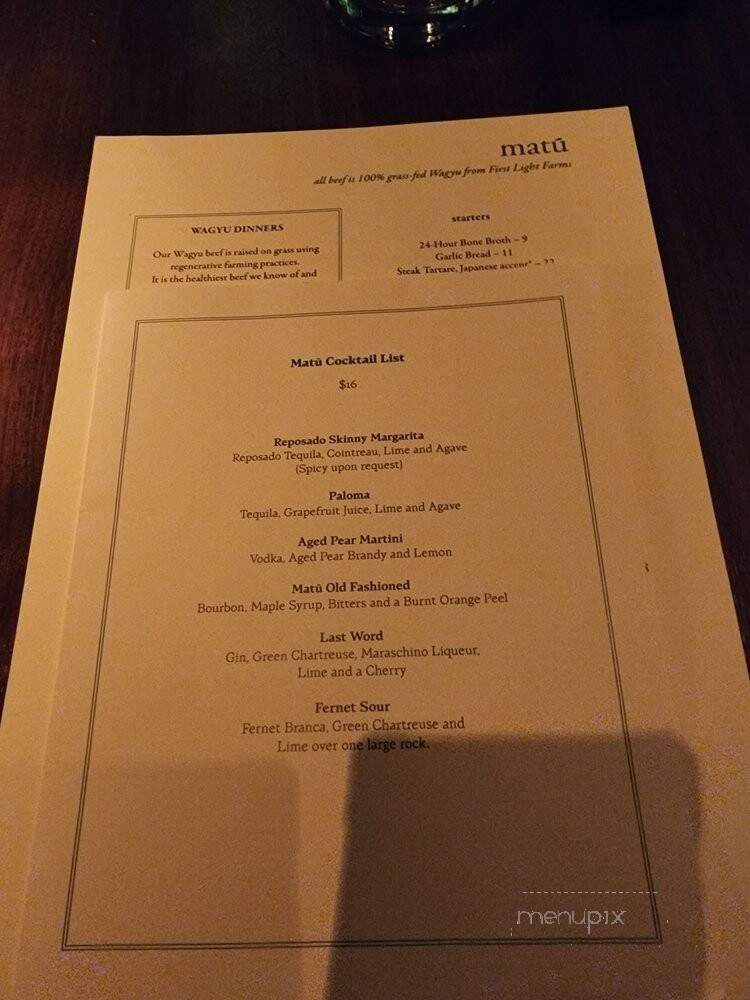 Matu - Beverly Hills, CA menu_pic