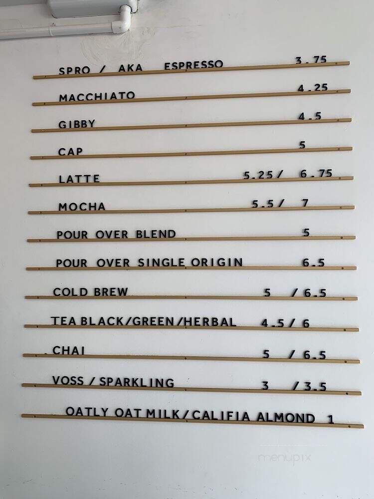 SPRO Coffee Lab - San Francisco, CA menu_pic