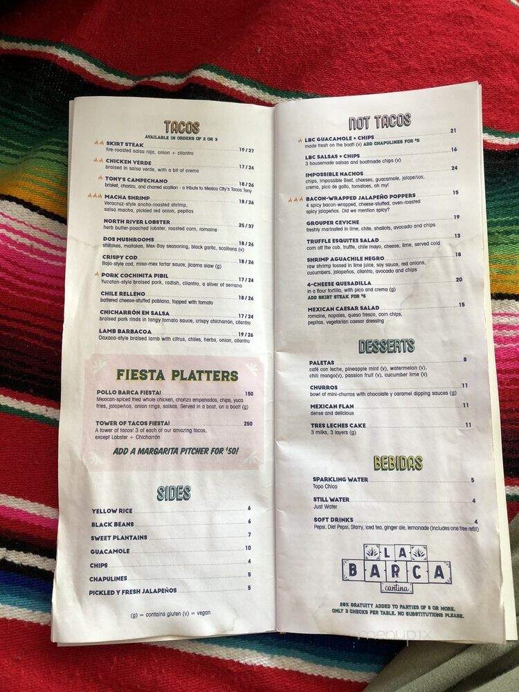 La Barca Cantina - New York, NY menu_pic