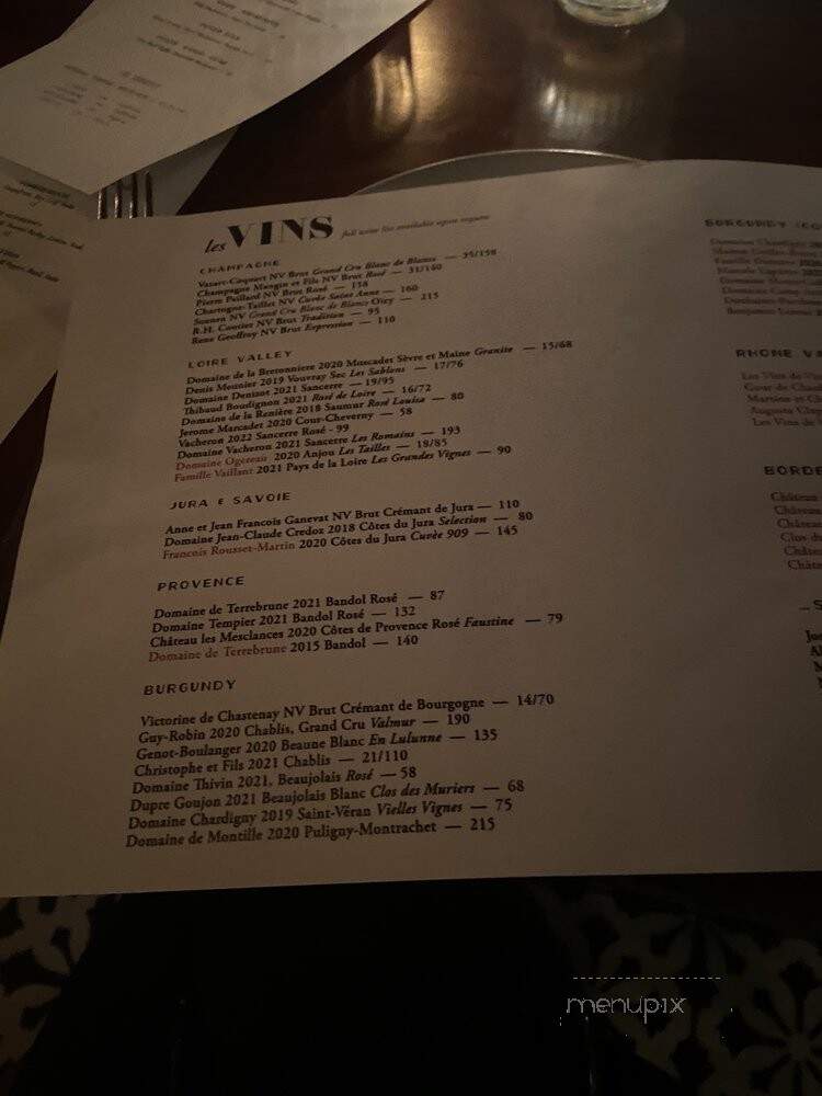Bicyclette - Los Angeles, CA menu_pic