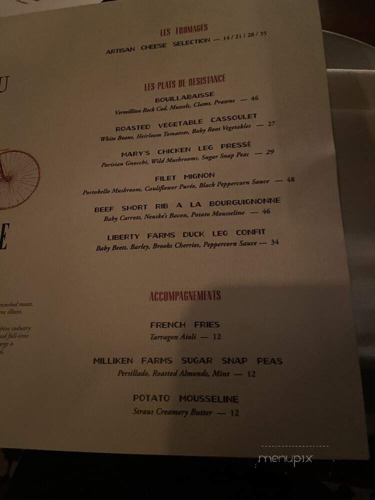 Bicyclette - Los Angeles, CA menu_pic