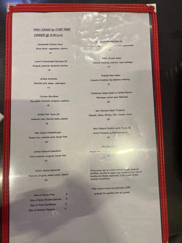 Mah Jongs by Chef Mike - Costa Mesa, CA menu_pic
