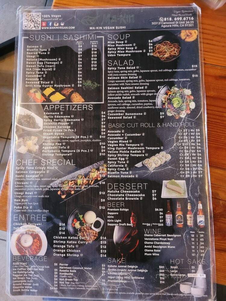 Makin Vegan Sushi & Izakaya - Agoura Hills, CA menu_pic