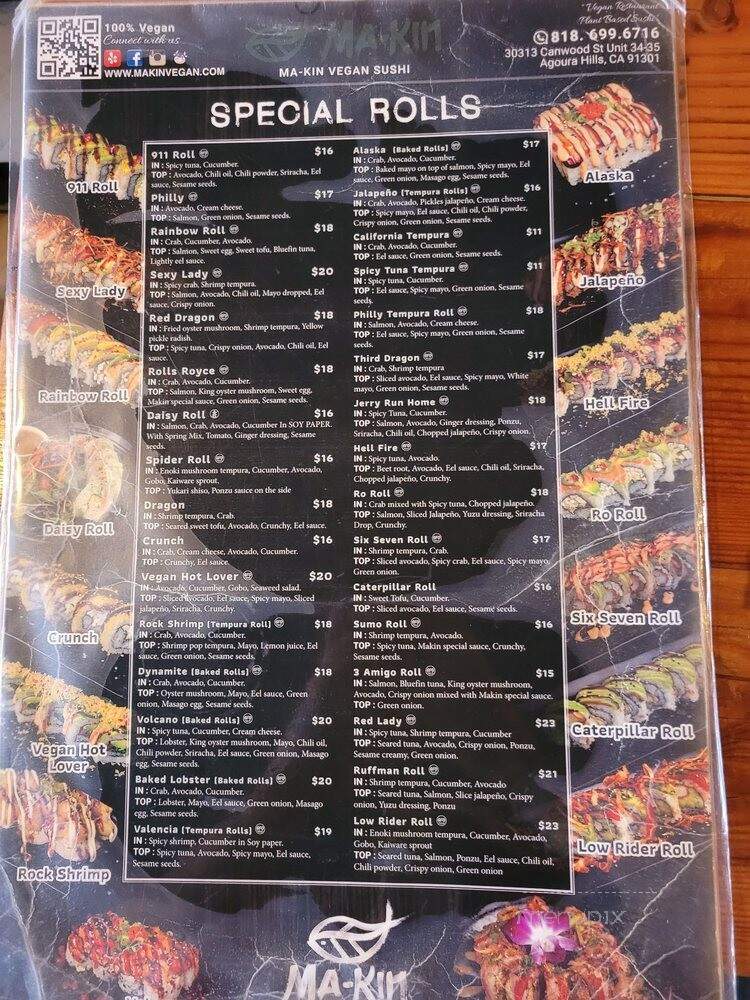 Makin Vegan Sushi & Izakaya - Agoura Hills, CA menu_pic