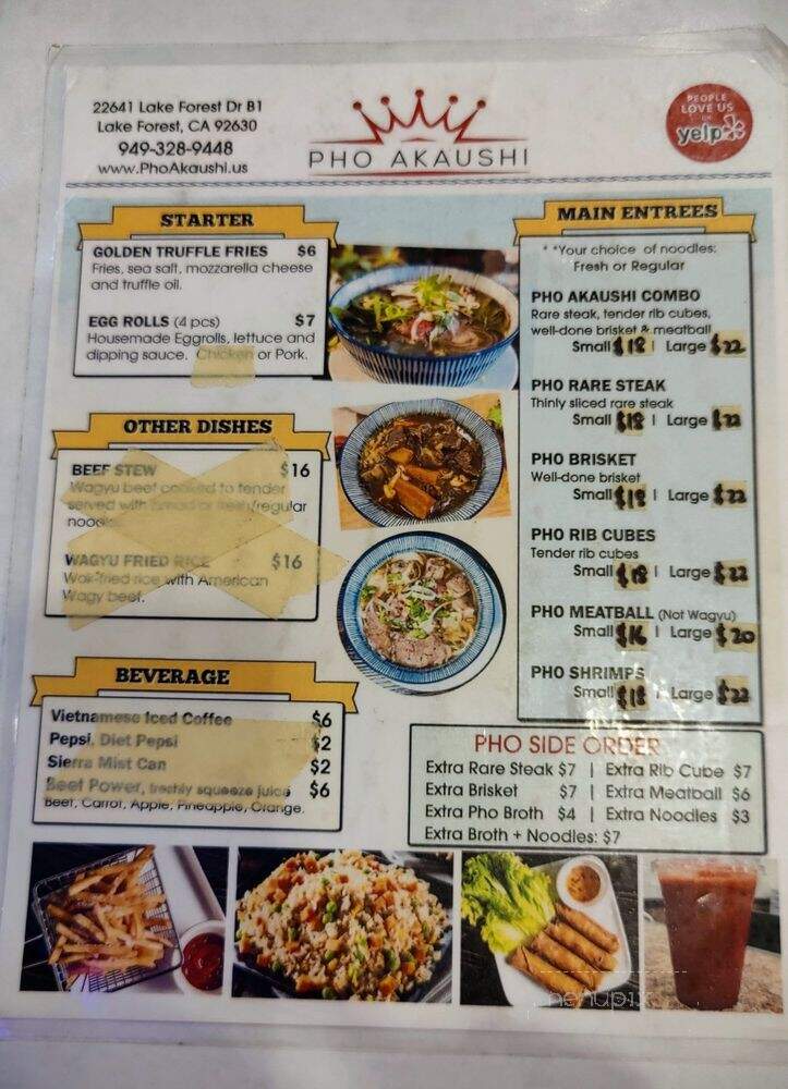 Pho Akaushi - westminster, CA menu_pic