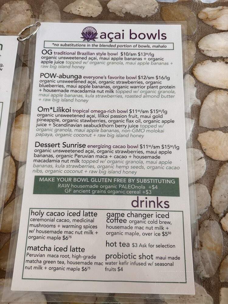 Choice Health Bar - Paia, HI menu_pic