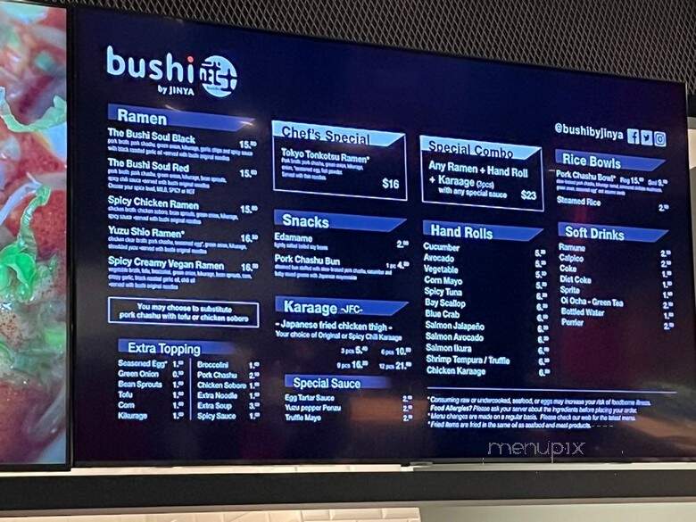 Bushi By Jinya - Glendora, CA menu_pic