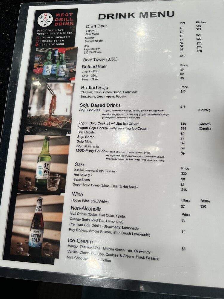 MGD Korean BBQ - Los Angeles, CA menu_pic