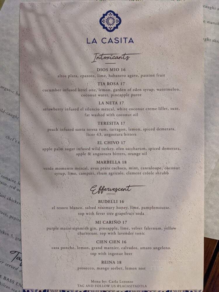La Casita - Los Angeles, CA menu_pic