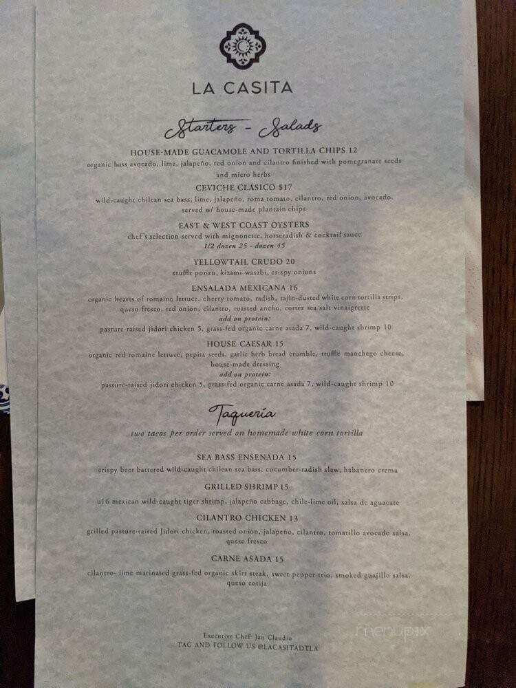La Casita - Los Angeles, CA menu_pic
