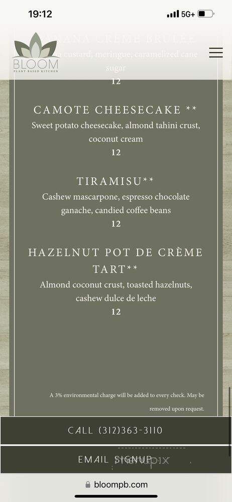 Bloom Plant Based Kitchen - Chicago, IL menu_pic