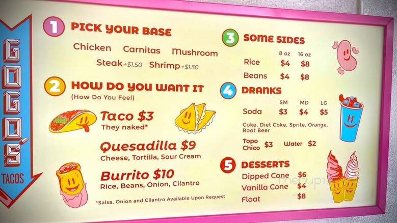 Gogo's Tacos - Los Angeles, CA menu_pic