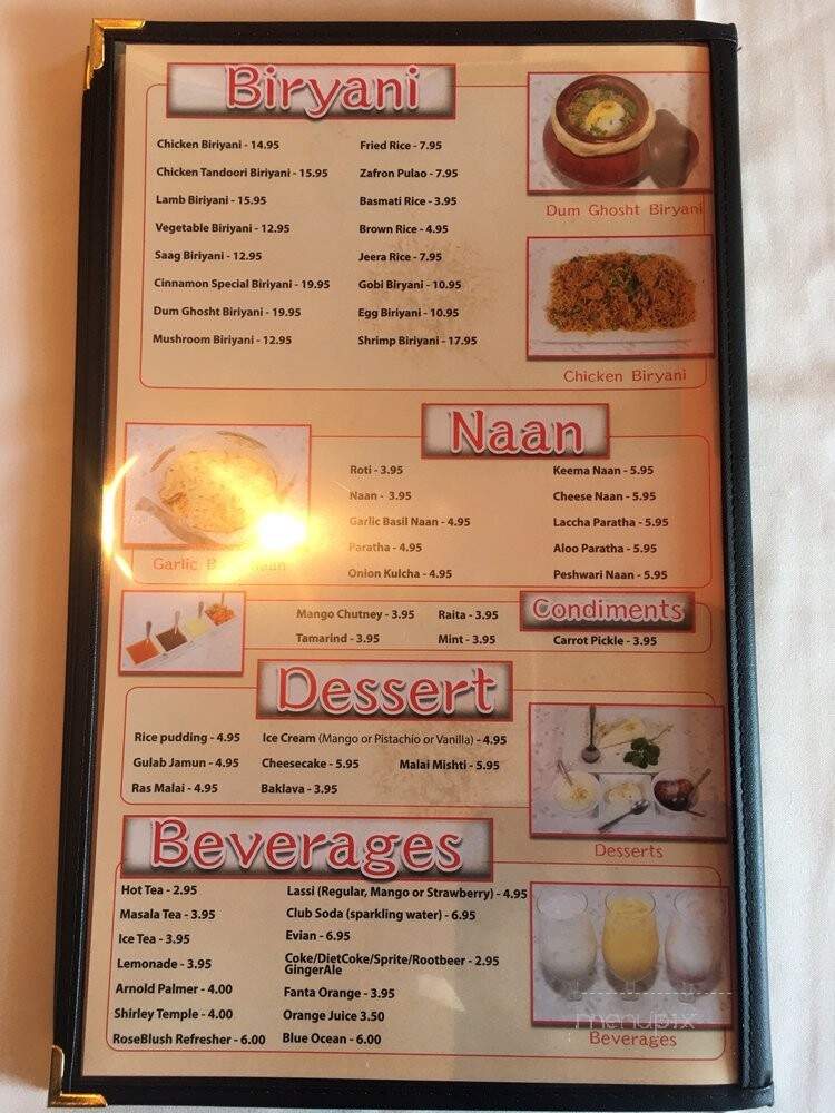 Cinnamon Indian Cuisine - Los Angeles, CA menu_pic