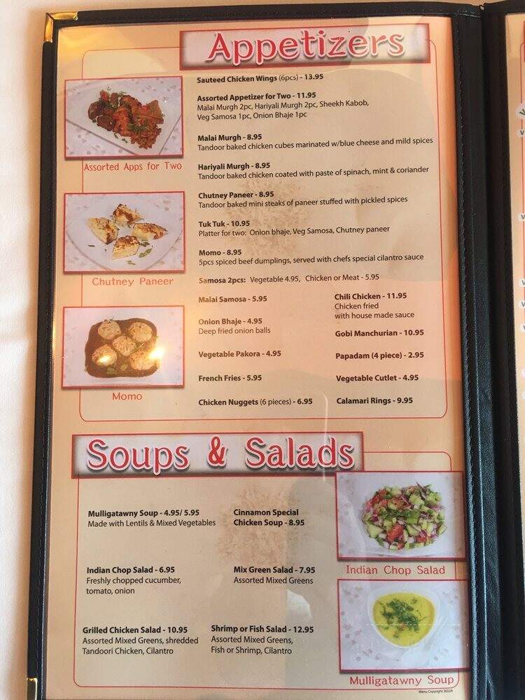 Cinnamon Indian Cuisine - Los Angeles, CA menu_pic