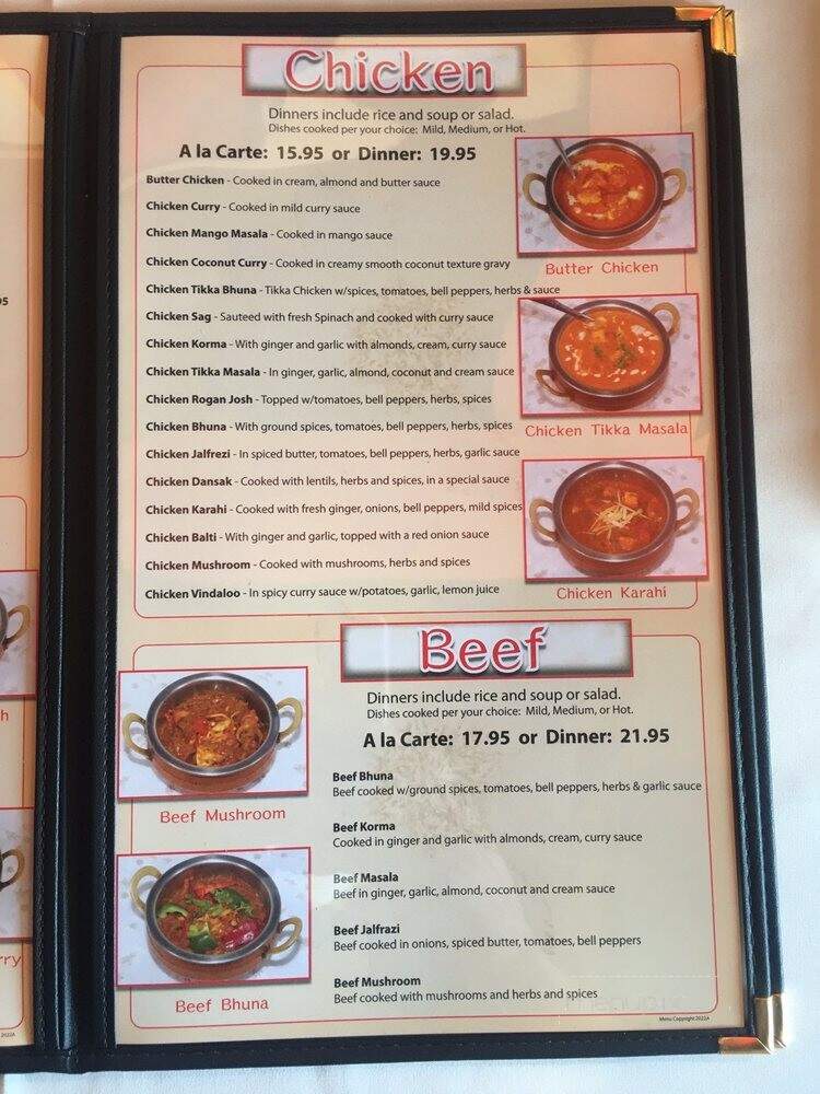 Cinnamon Indian Cuisine - Los Angeles, CA menu_pic