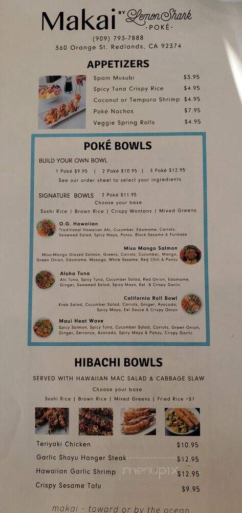 Makai By Lemonshark Poke - Redlands, CA menu_pic