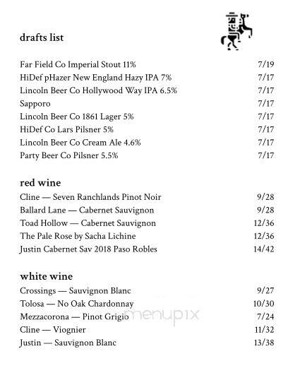 Bandit Brews - Los Angeles, CA menu_pic
