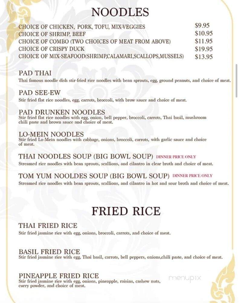 Amazing Thai restaurant - Jacksonville, FL menu_pic