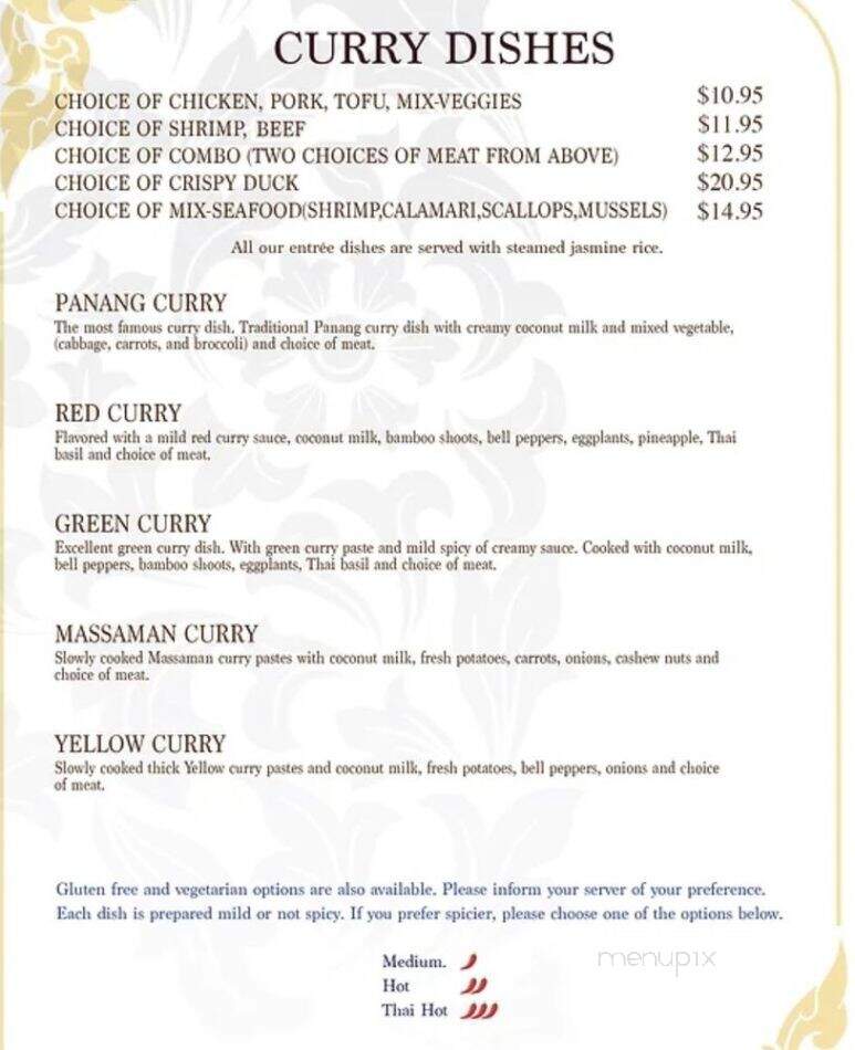Amazing Thai restaurant - Jacksonville, FL menu_pic
