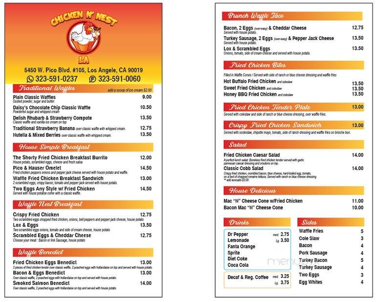 Chicken N' Nest - Los Angeles, CA menu_pic