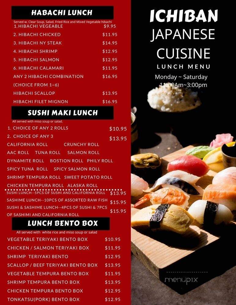 Ichiban Japanese Cuisine - Nashville, TN menu_pic