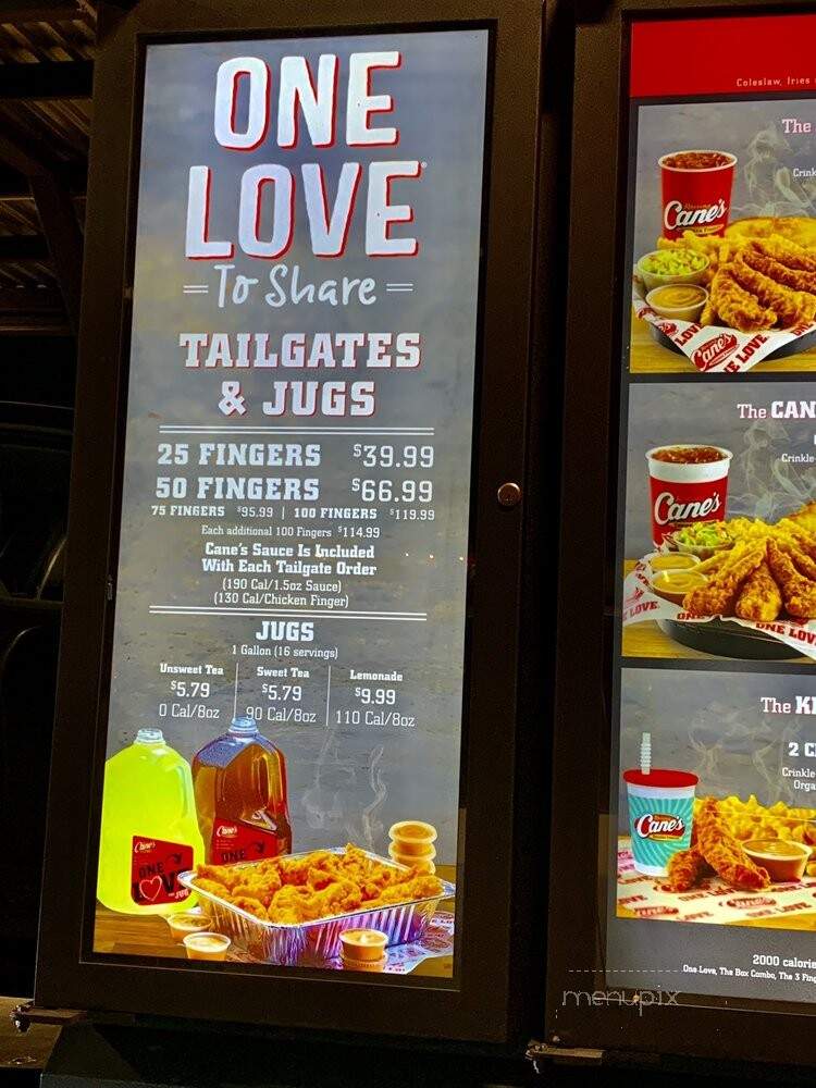 Raising Cane's - Visalia, CA menu_pic