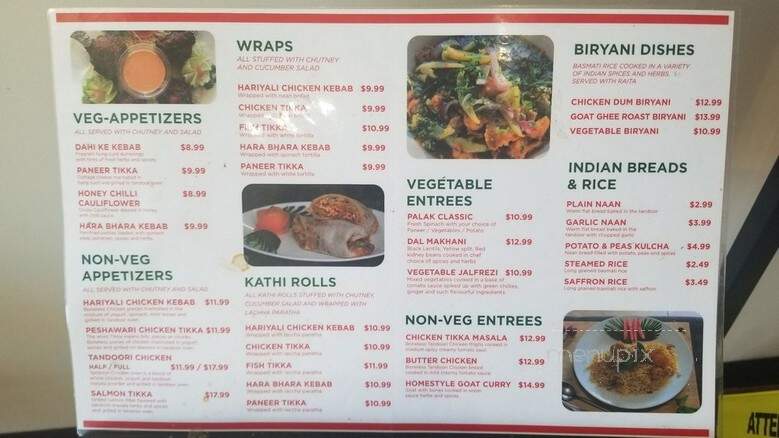 Indian Spice - San Mateo, CA menu_pic