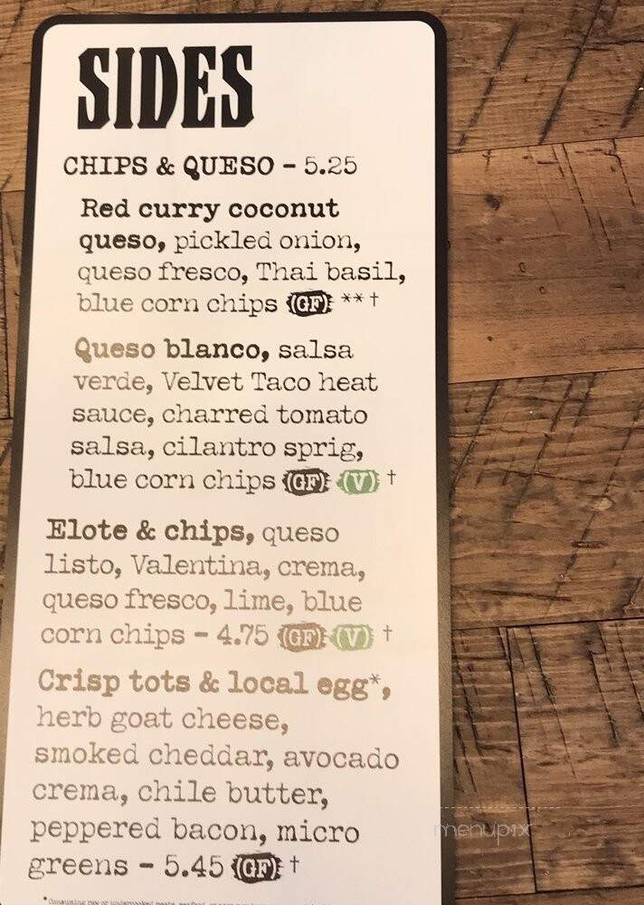 Velvet Taco - College Station, TX menu_pic
