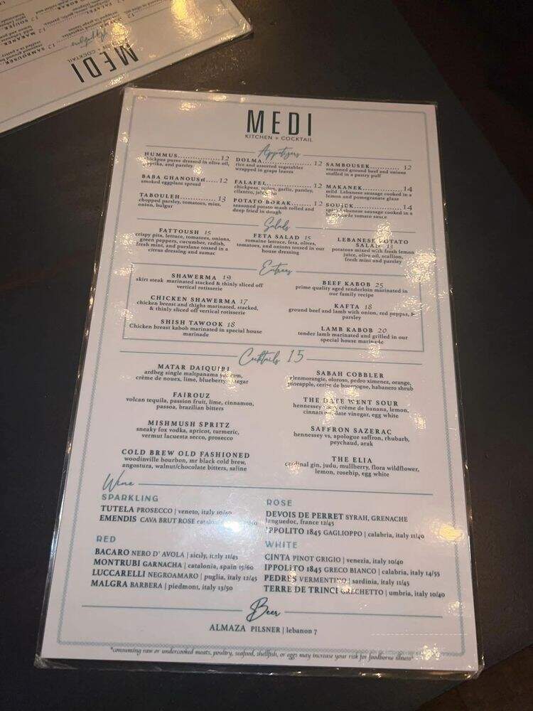 Medi Kitchen & Cocktail - Chicago, IL menu_pic