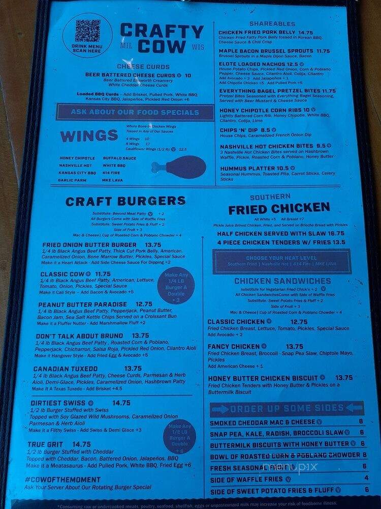 Crafty Cow - Wauwatosa, WI menu_pic