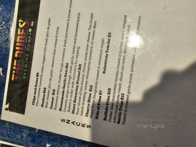 The Dudes' Brewing Company - Los Angeles, CA menu_pic