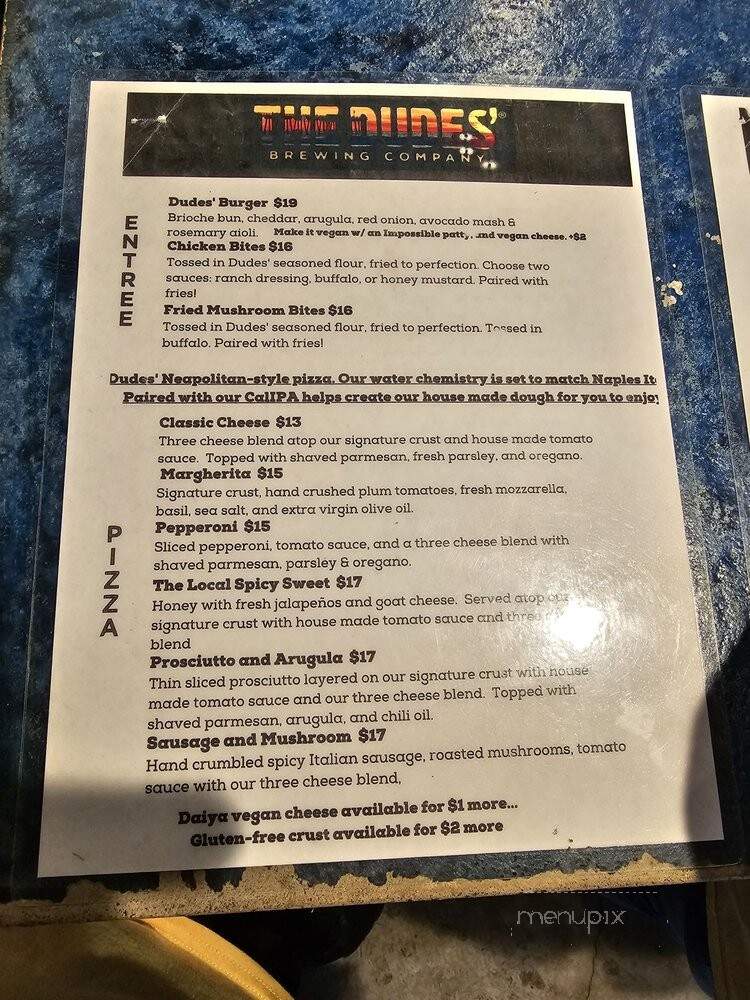 The Dudes' Brewing Company - Los Angeles, CA menu_pic