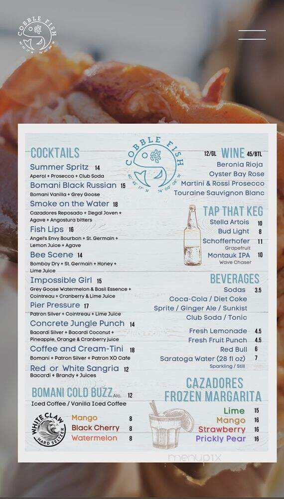 Cobble Fish - New York, NY menu_pic