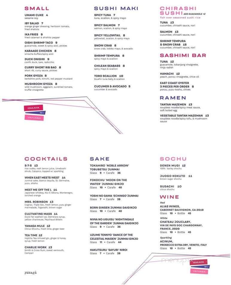 Izakaya By Yanaga - Philadelphia, PA menu_pic