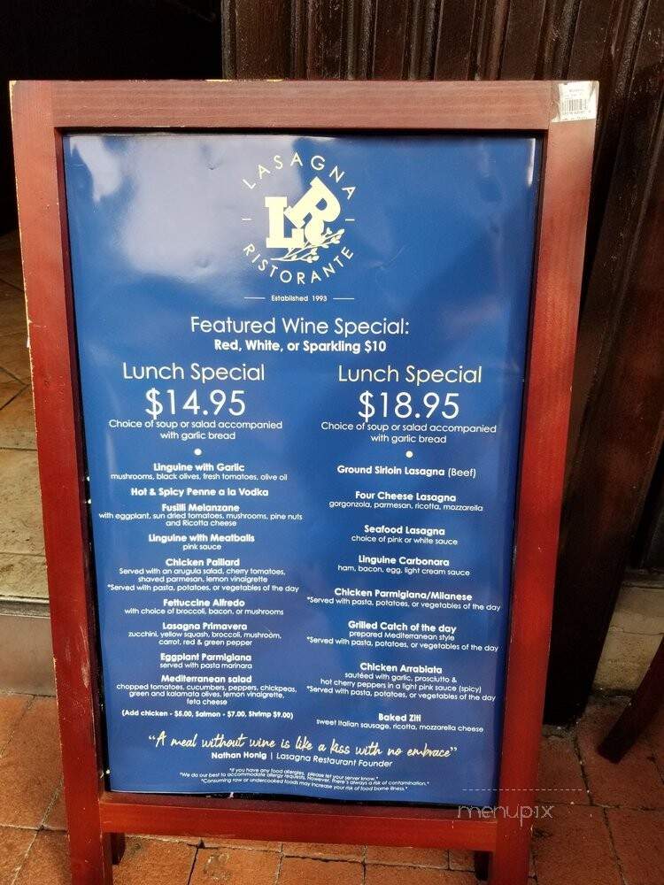 Lasagna Ristorante - Huntington, NY menu_pic