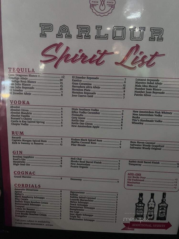 Parlour - Louisville, KY menu_pic
