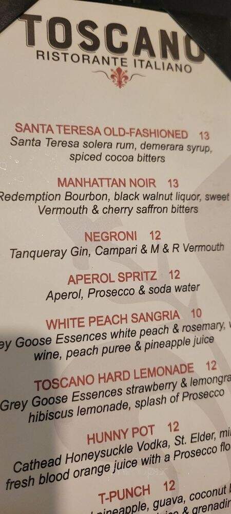 Toscano Ristorante Italiano - Atlanta, GA menu_pic