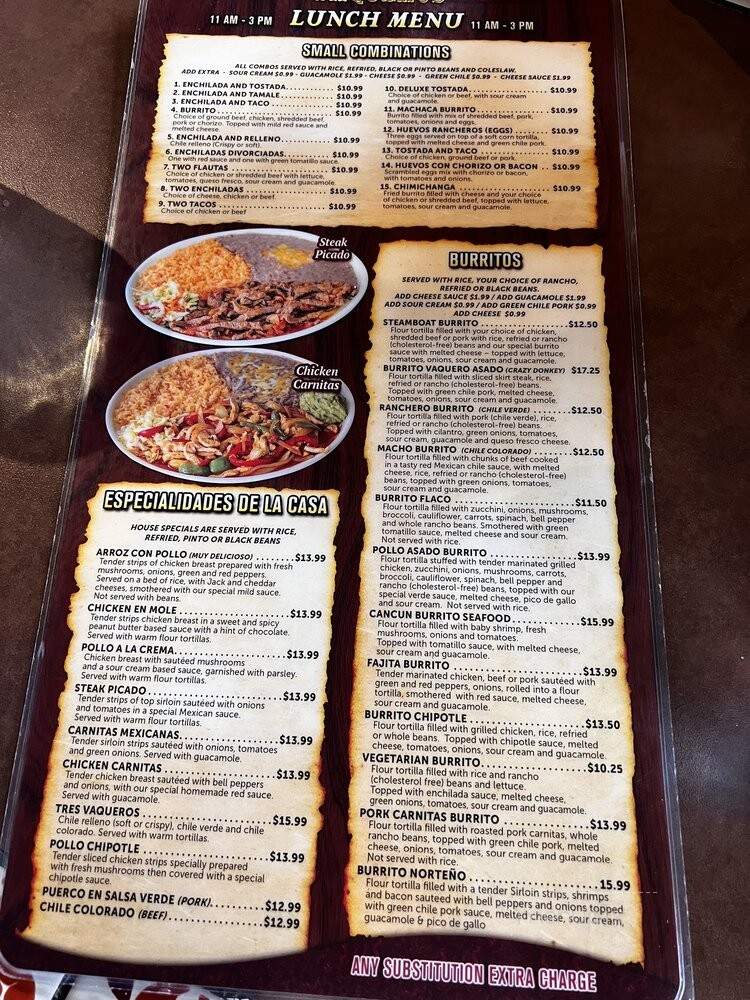 Vaqueros - Colorado Springs, CO menu_pic